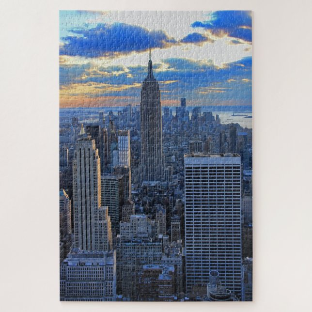 Puzzle Fin de l'après-midi NYC Skyline à l'approche du co (Vertical)