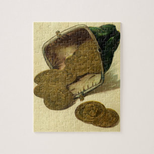 Puzzle Finance d'entreprise vintage, pièce d'or en argent