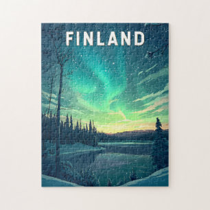 Puzzle Finlande Illustration Voyage Art Vintage