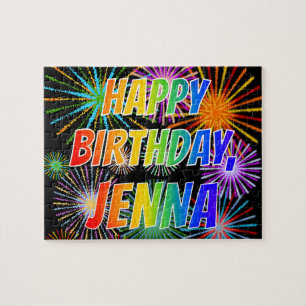 Puzzle First Name "JENNA", Fun "HAPPY BIRTHDAY"