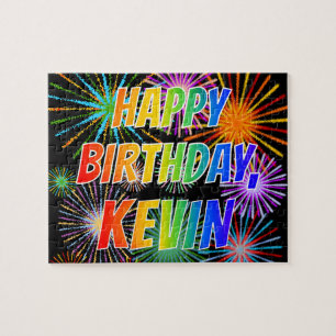 Puzzle First Name "KEVIN", Fun "HAPPY BIRTHDAY"