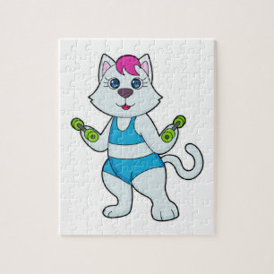 Puzzle Fitness Cat Dumbbell