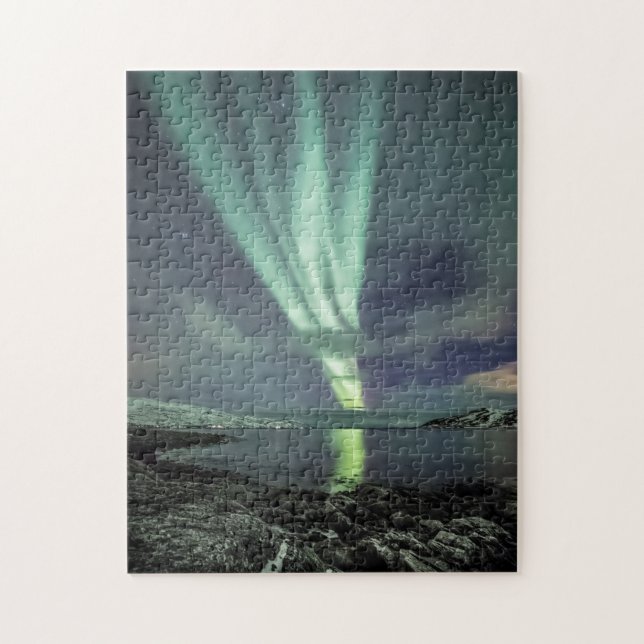 Puzzle Fjord Northern Lights Norvège (Vertical)