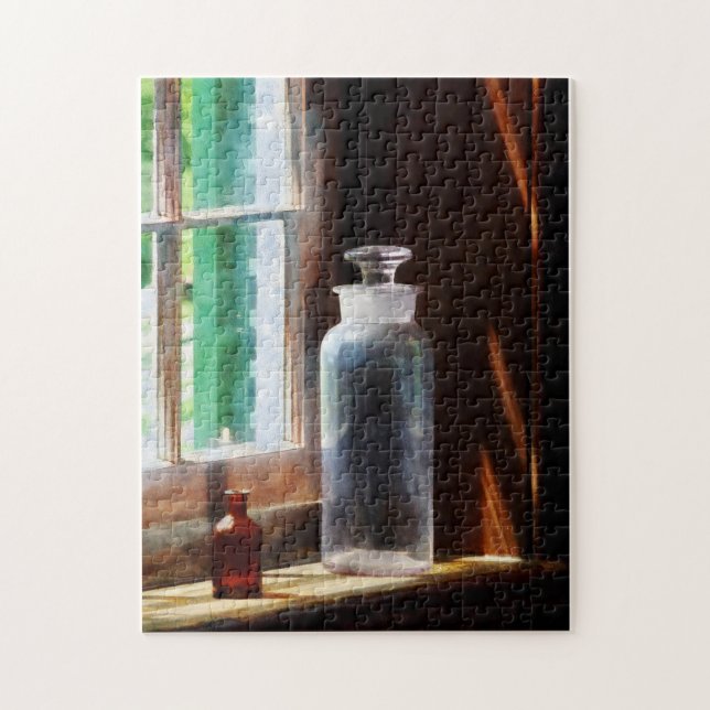 Puzzle Flacon de réactif et petite bouteille marron (Vertical)