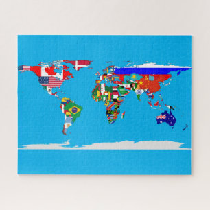 Puzzle flagged world