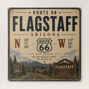 Puzzle Flagstaff, Route 66, Ville de Montagne