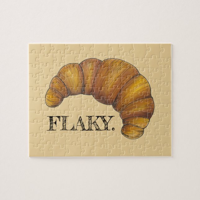 Puzzle Flaky Buttery Croissant Français Pâtisserie Footy (Horizontal)