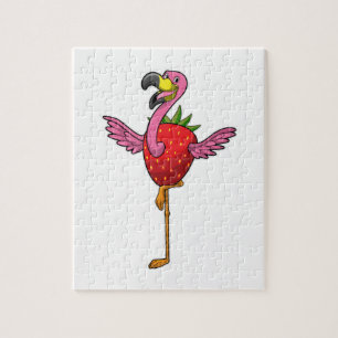 Puzzle Flamant rose aux fraises