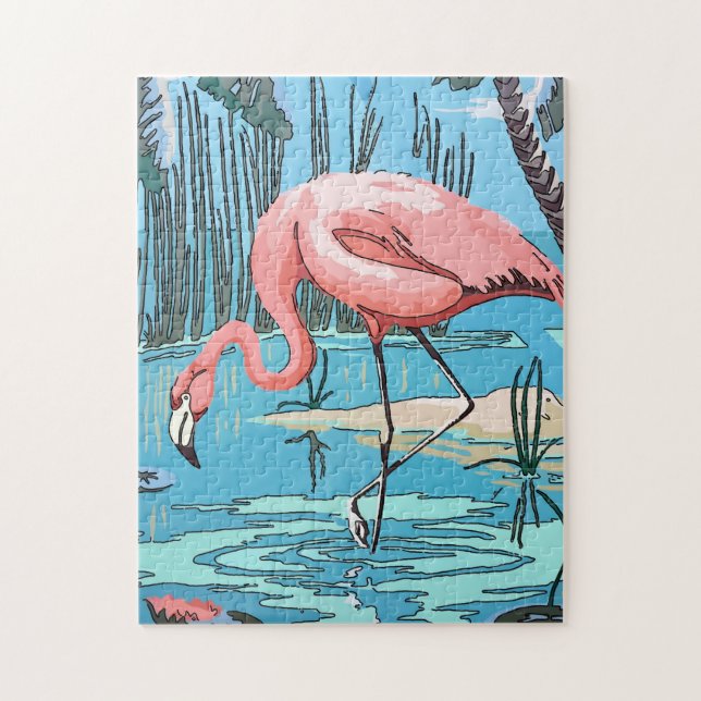 Puzzle Flamant rose d'art de la Nouvelle-Orléans (Vertical)