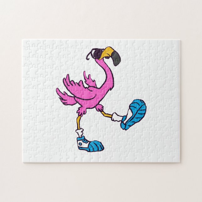 Puzzle Flamant rose drôle avec lunettes de soleil | chois (Horizontal)
