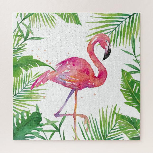 Puzzle Flamant rose et Palms (Vertical)