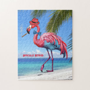 Puzzle Flamant rose officiellement à la retraite Tropical
