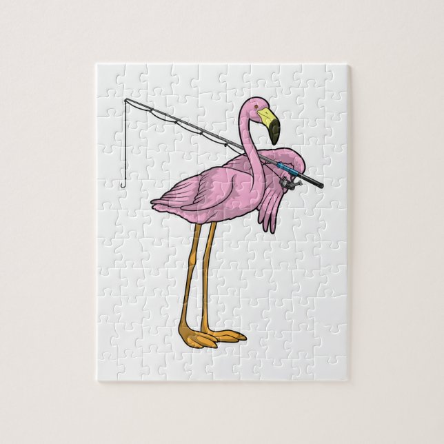 Puzzle Flamant rose Pêche Pêcheur Pêcheur canne (Vertical)