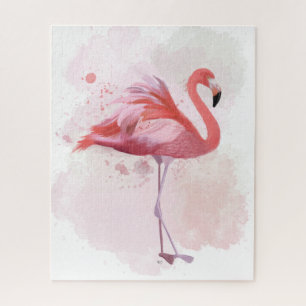 Puzzle Flamant rose pelucheux