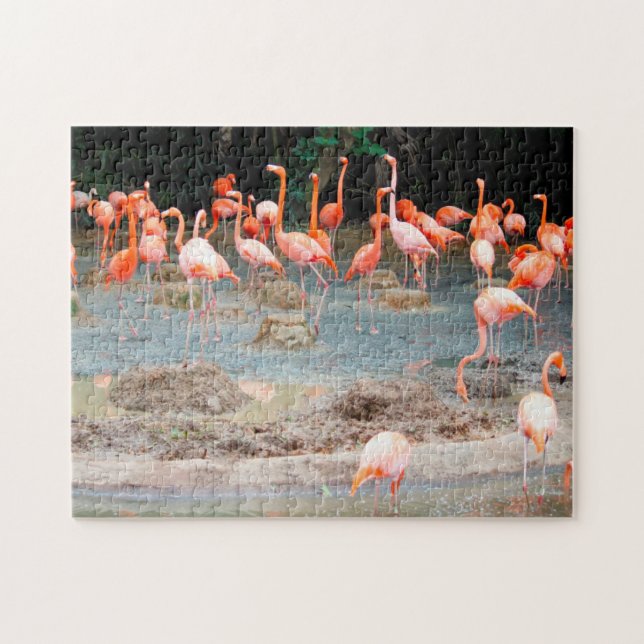 Puzzle Flamant rose Pond Singapour. (Horizontal)