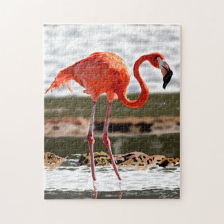 Puzzle Flamant rose reposant