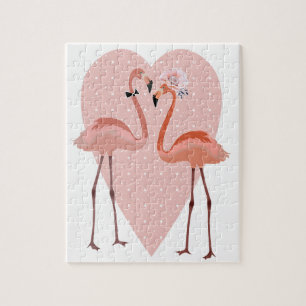 Puzzle Flamant rose rose chic amour coeur