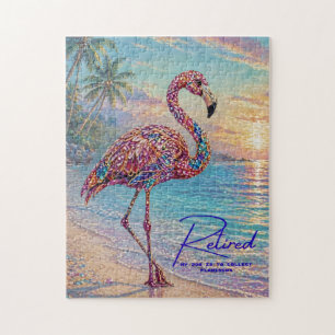 Puzzle Flamant Rose Ton de Bijou de Glamour à la Retraite