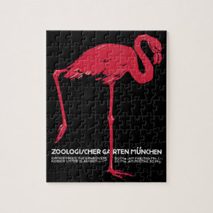 Puzzle Flamant rose vintage d'oiseau à la ménagerie de Mu