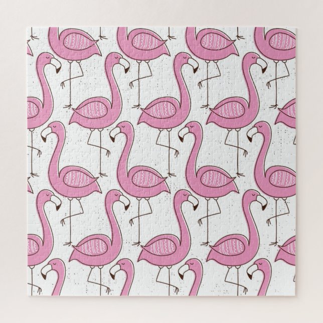 Puzzle Flamants exotiques, design vintage sans soudure. (Vertical)
