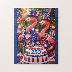 Puzzle Flamants roses Joyeux 250e anniversaire Amérique 4
