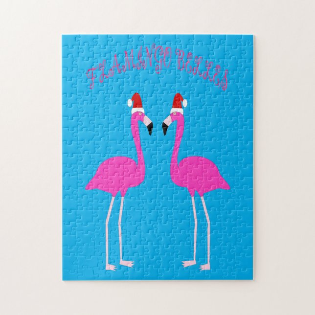 Puzzle Flamants roses lesbiennes de Noël Flamant rose Bel (Vertical)