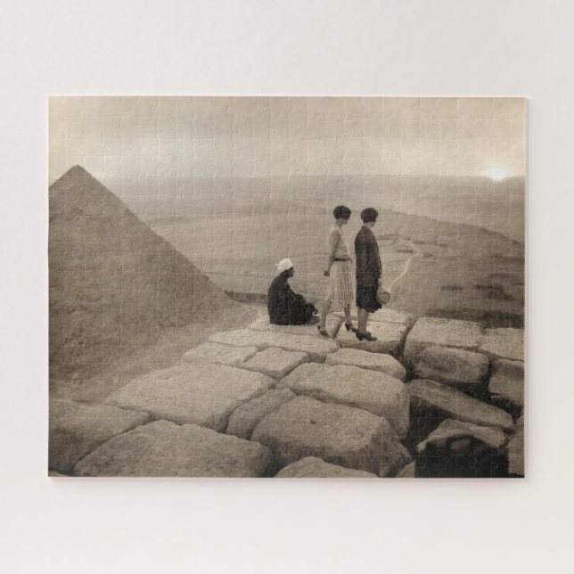 Puzzle Flapper Girls Sunrise Khufu Pyramid, Égypte 1920 (Horizontal)