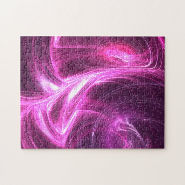 Puzzle Flèches Abstraites torsadées fractales rose violet (Horizontal)