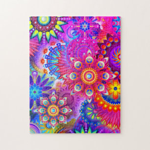 Puzzle Fleur abstraite Boho