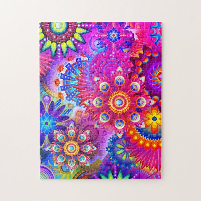 Puzzle Fleur abstraite Boho (Vertical)