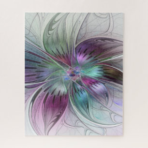 Puzzle Fleur Abstraite colorée Art moderne floral fractal