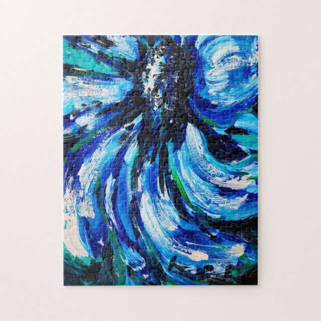 Puzzle Fleur bleue (Vertical)