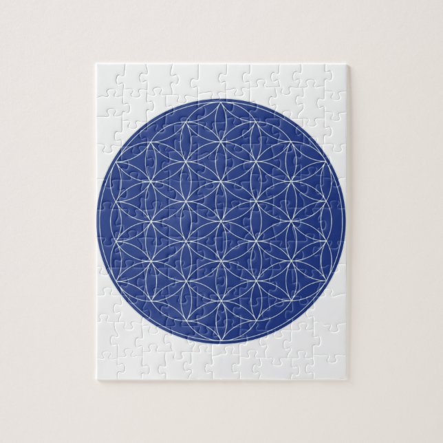Puzzle Fleur d'argent de bleu de la vie (Vertical)