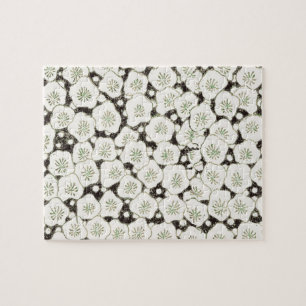 Puzzle Fleur de Japon vintage 1902 : Fleur noire et blanc