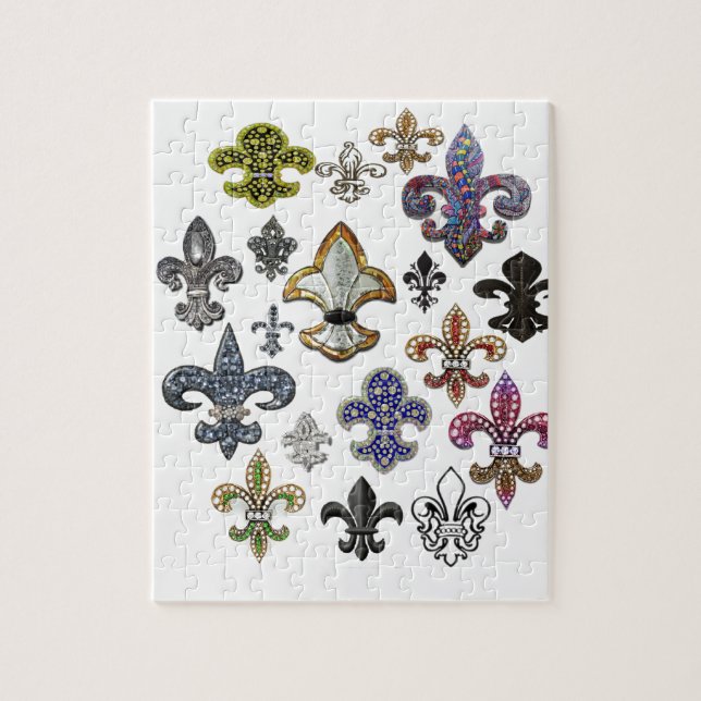 Puzzle Fleur De Lis Flou Nouvelle Orléans Bijou Épersion (Vertical)