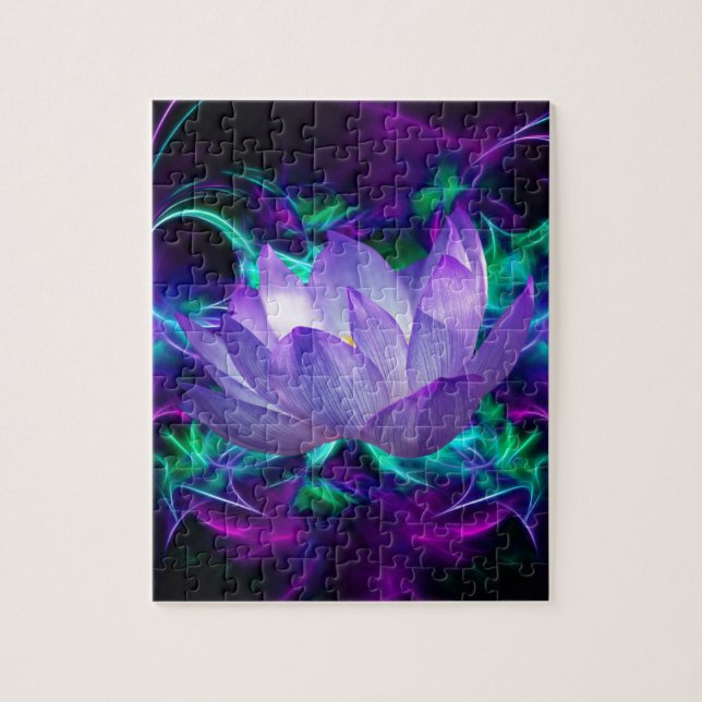 Puzzle Fleur de lotus pourpre et sa signification (Vertical)
