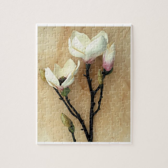 Puzzle Fleur de Magnolia sur Parchemin Photographie moder (Vertical)