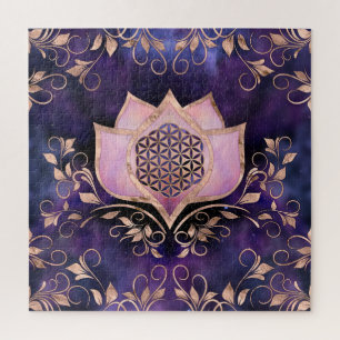 Puzzle Fleur de vie en lotus rose ornement