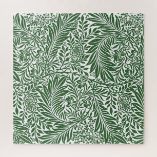 Puzzle Fleur de William Morris en vert de branche de saul