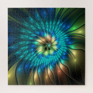 Puzzle Fleur d'Imaginaire lumineux, Fractale Abstraite co