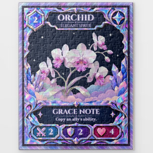 Puzzle Fleur d'orchidée, Art à feuille de papier alu arc-