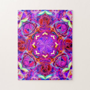 Puzzle Fleur en forme de coeur Abstraite