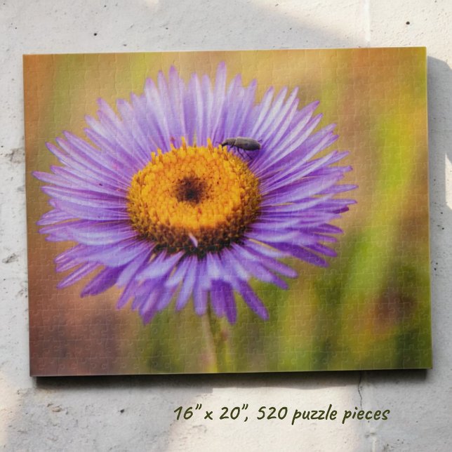 Puzzle Fleur et insectes violets (Completed horizontal format jigsaw puzzle)