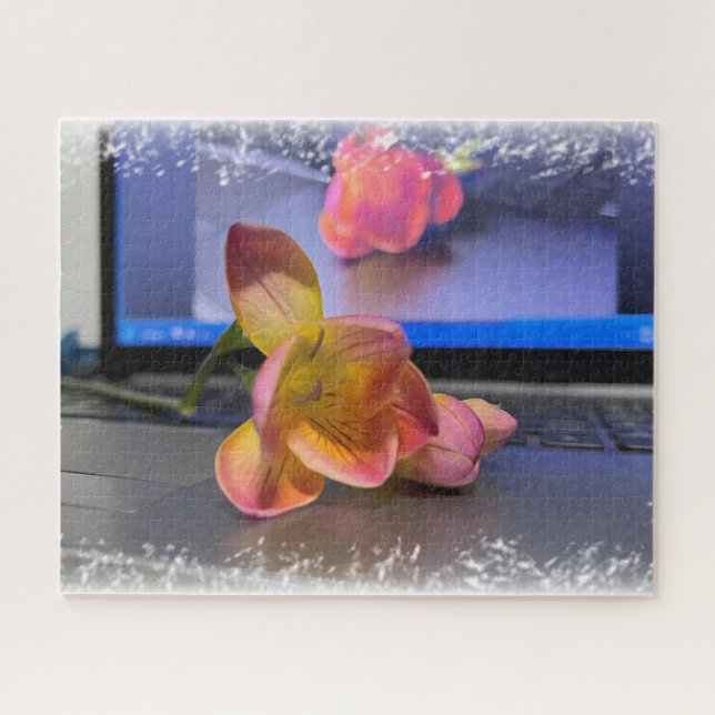 Puzzle Fleur Freesia sur le clavier (Horizontal)