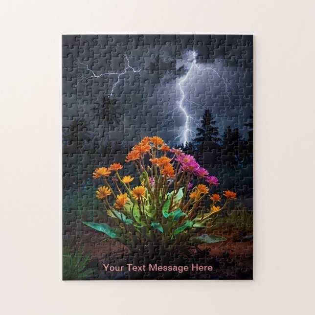 Puzzle Fleur parmi l'orage éclairant (Vertical)