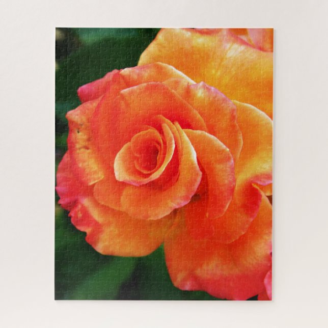 Puzzle Fleur rose orange (Vertical)