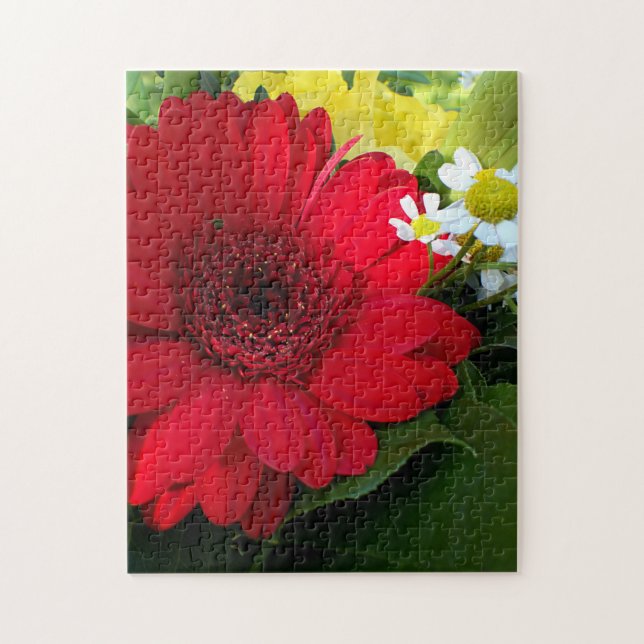 Puzzle fleur rouge (Vertical)