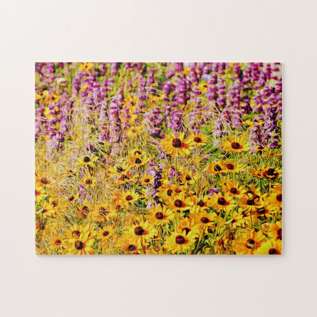 Puzzle Fleur sauvage jaune et violet (Horizontal)