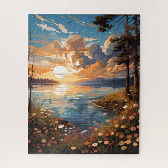 Puzzle fleur sauvage Lake Jigsaw (Vertical)