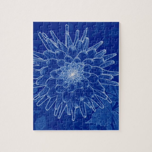 Puzzle fleur sur bleu (Vertical)